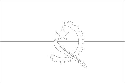 Printable coloring page for the flag of Angola