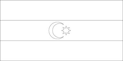 Printable coloring page for the flag of Azerbaijan