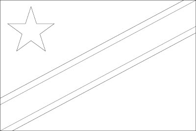 Printable coloring page for the flag of Congo Kinshasa