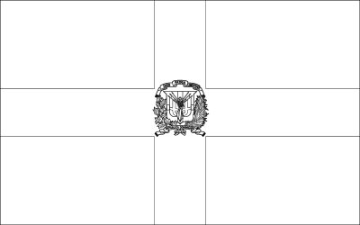 Printable coloring page for the flag of Dominican Republic