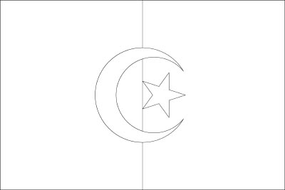 Printable coloring page for the flag of Algeria
