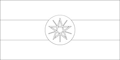 Printable coloring page for the flag of Ethiopia