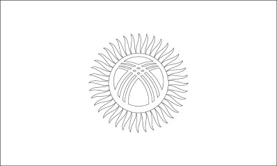Printable coloring page for the flag of Kyrgyzstan