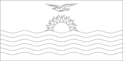 Printable coloring page for the flag of Kiribati