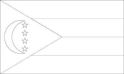 Printable coloring page for the flag of Comoros