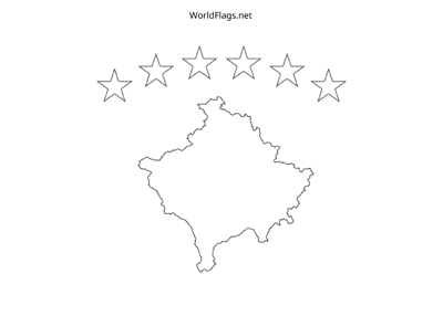 Printable coloring page for the flag of Kosovo