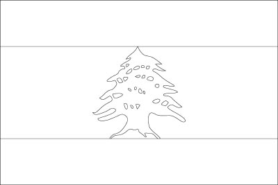 Printable coloring page for the flag of Lebanon