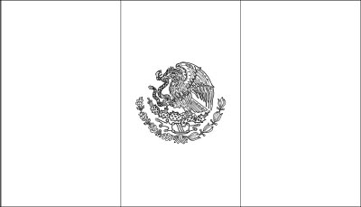Printable coloring page for the flag of Mexico