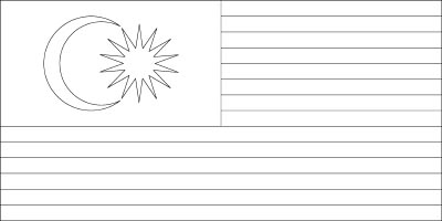 Printable coloring page for the flag of Malaysia