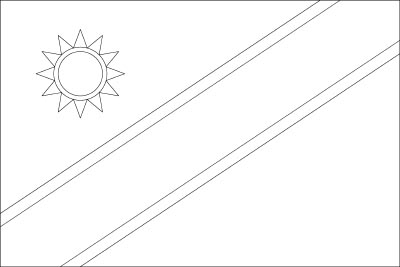 Printable coloring page for the flag of Namibia