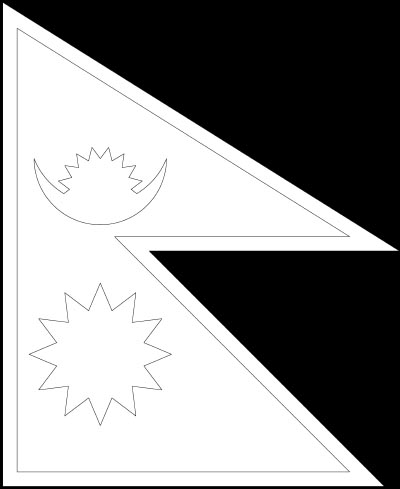Printable coloring page for the flag of Nepal