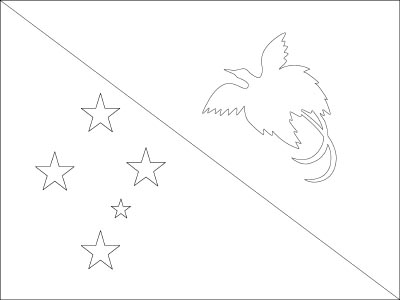 Printable coloring page for the flag of Papua New Guinea