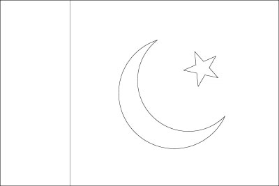 Coloring page for the Flag of Pakistan