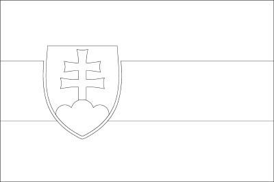 Printable coloring page for the flag of Slovakia