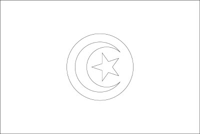 Printable coloring page for the flag of Tunisia
