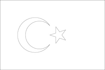 Printable coloring page for the flag of Turkey