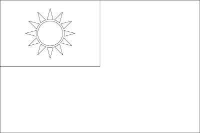 Printable coloring page for the flag of Taiwan