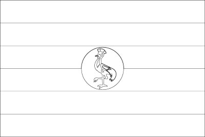 Printable coloring page for the flag of Uganda